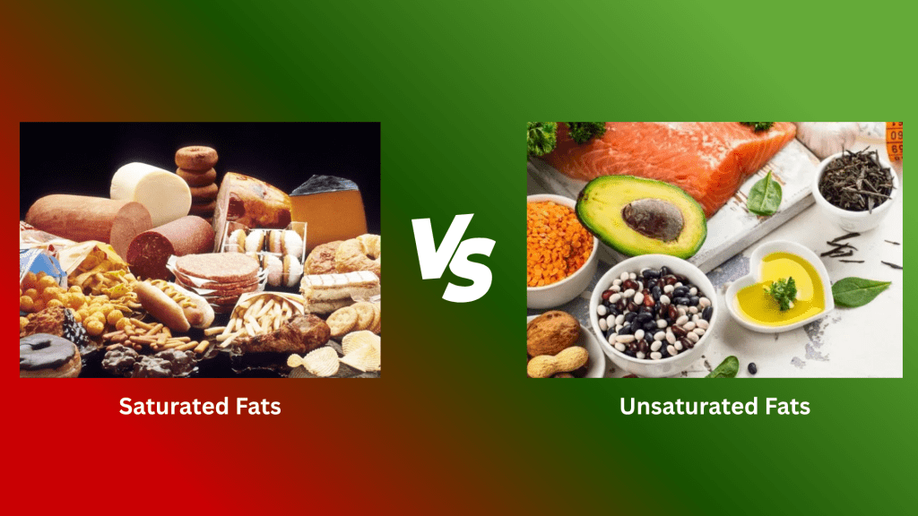 saturated fat food sources vs. unsaturated fat food sources